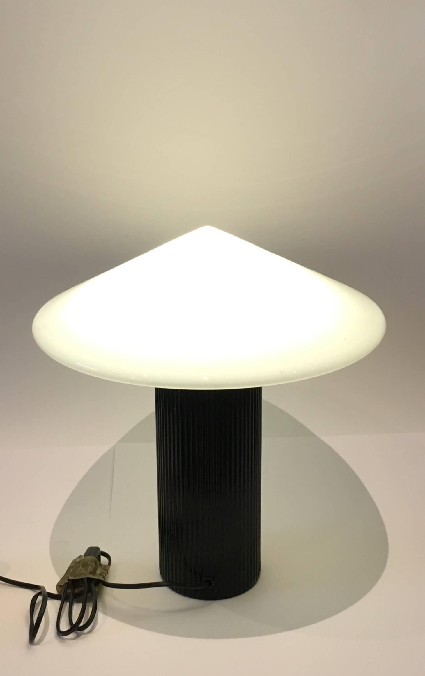 20th Century Mushroom Table Lamp with Murano Glass Italy For Sale