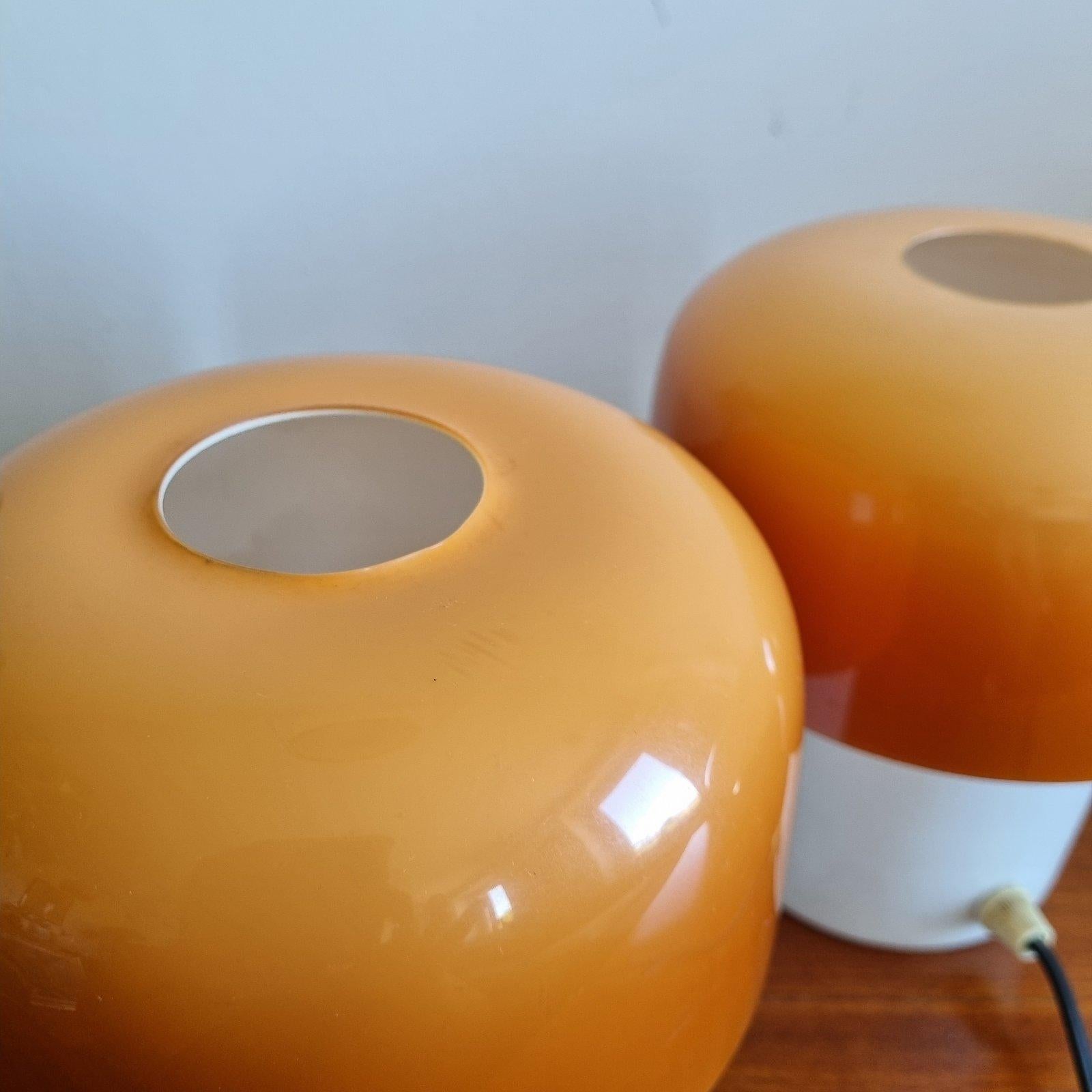Mushroom Table Lamps, Design Luigi Massoni, Guzzini for Meblo, Yugoslavia 70s In Good Condition In Lucija, SI