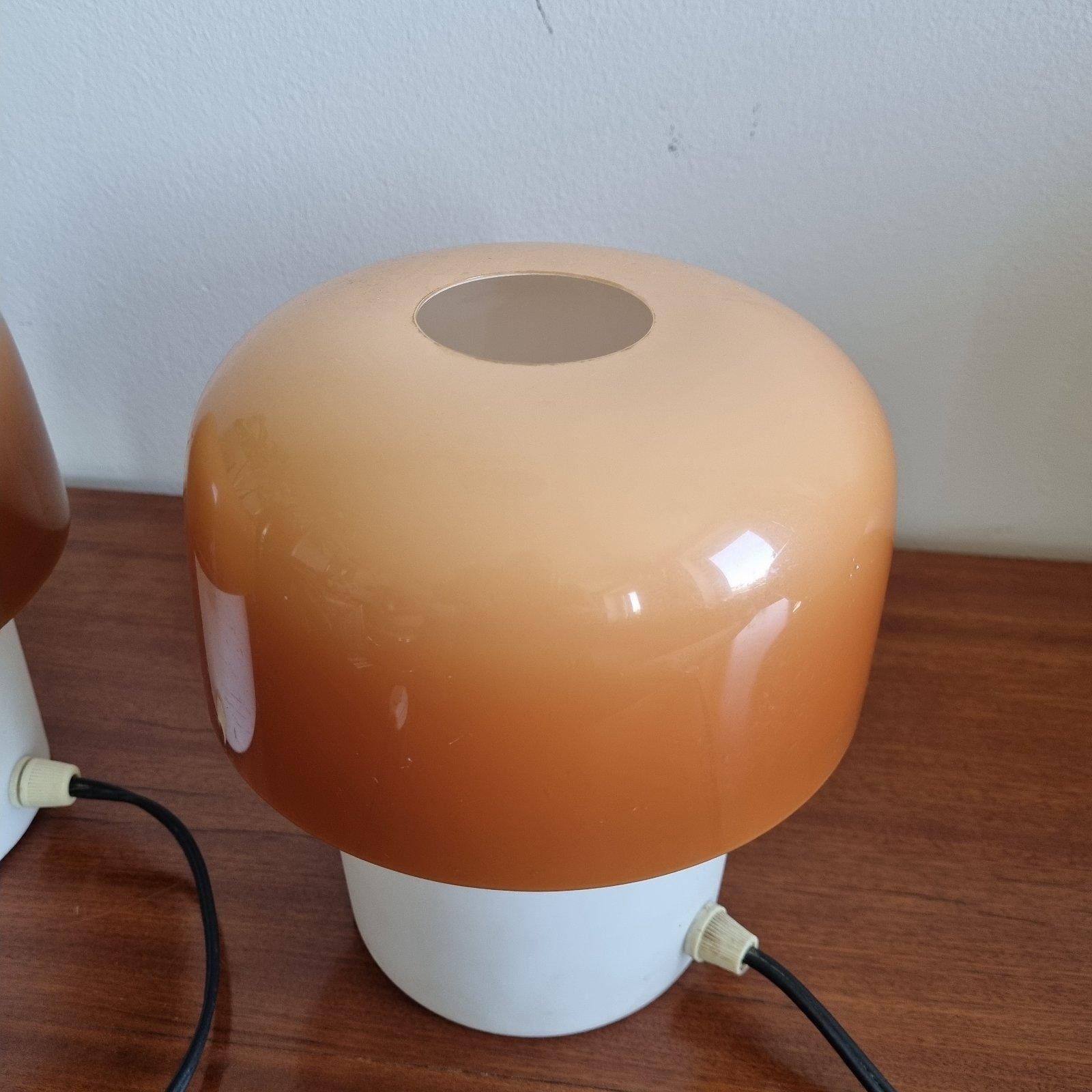 Late 20th Century Mushroom Table Lamps, Design Luigi Massoni, Guzzini for Meblo, Yugoslavia 70s