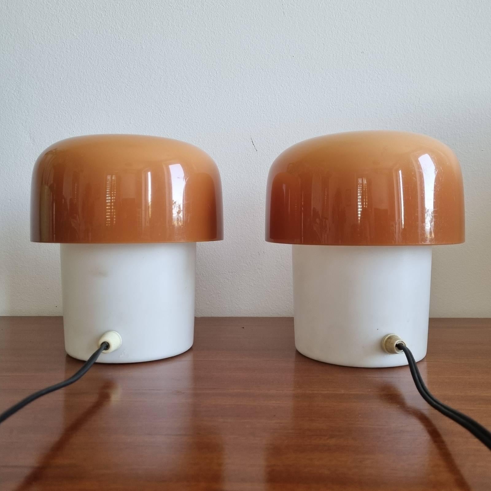 Mushroom Table Lamps, Design Luigi Massoni, Guzzini for Meblo, Yugoslavia 70s 2