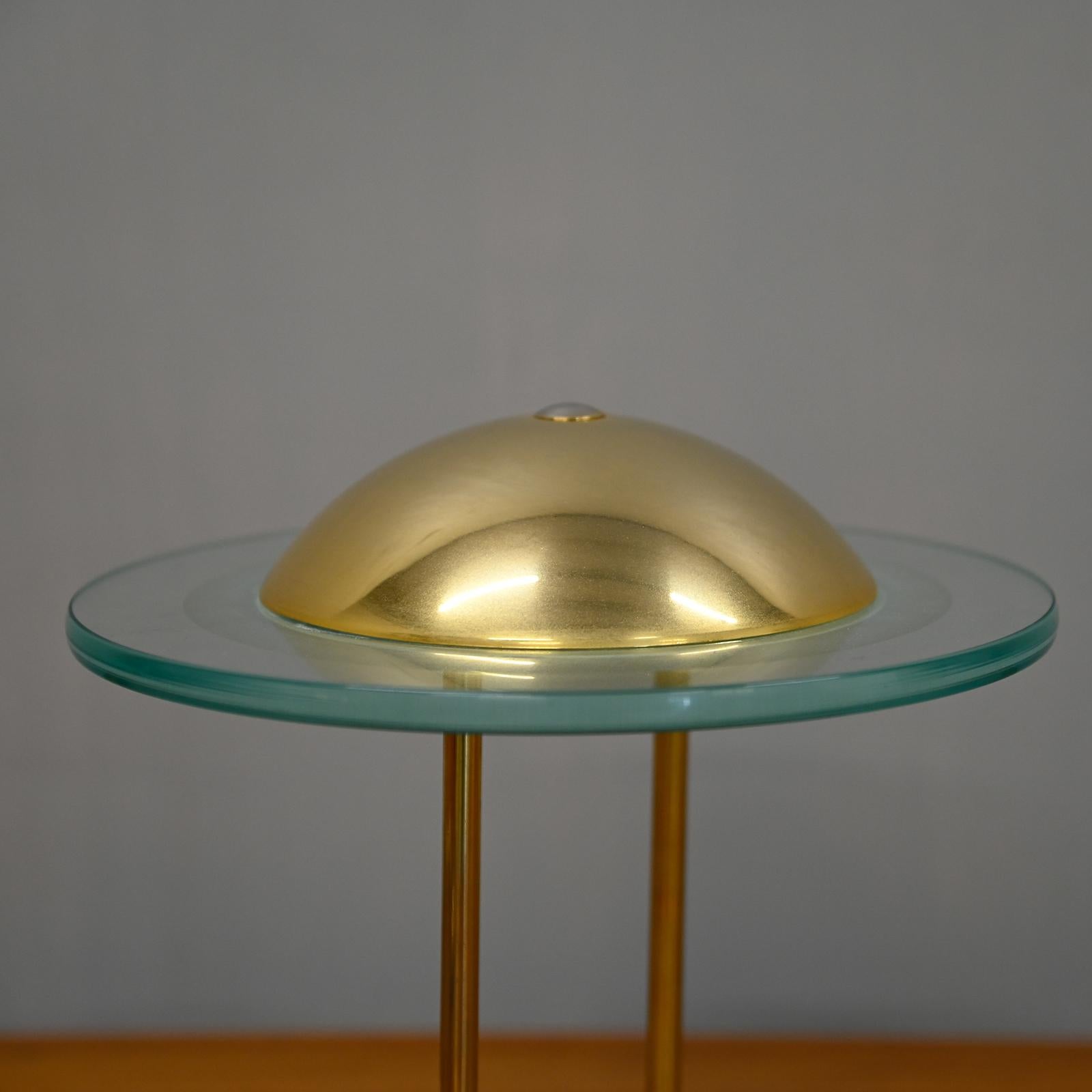Lampes de table champignons en laiton et verre par Herda de style Memphis en vente 3