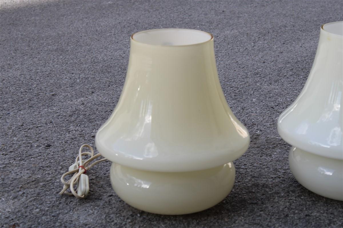 Mushroom Table Lamps in Murano glass Venini Style Design 1970s For Sale 3