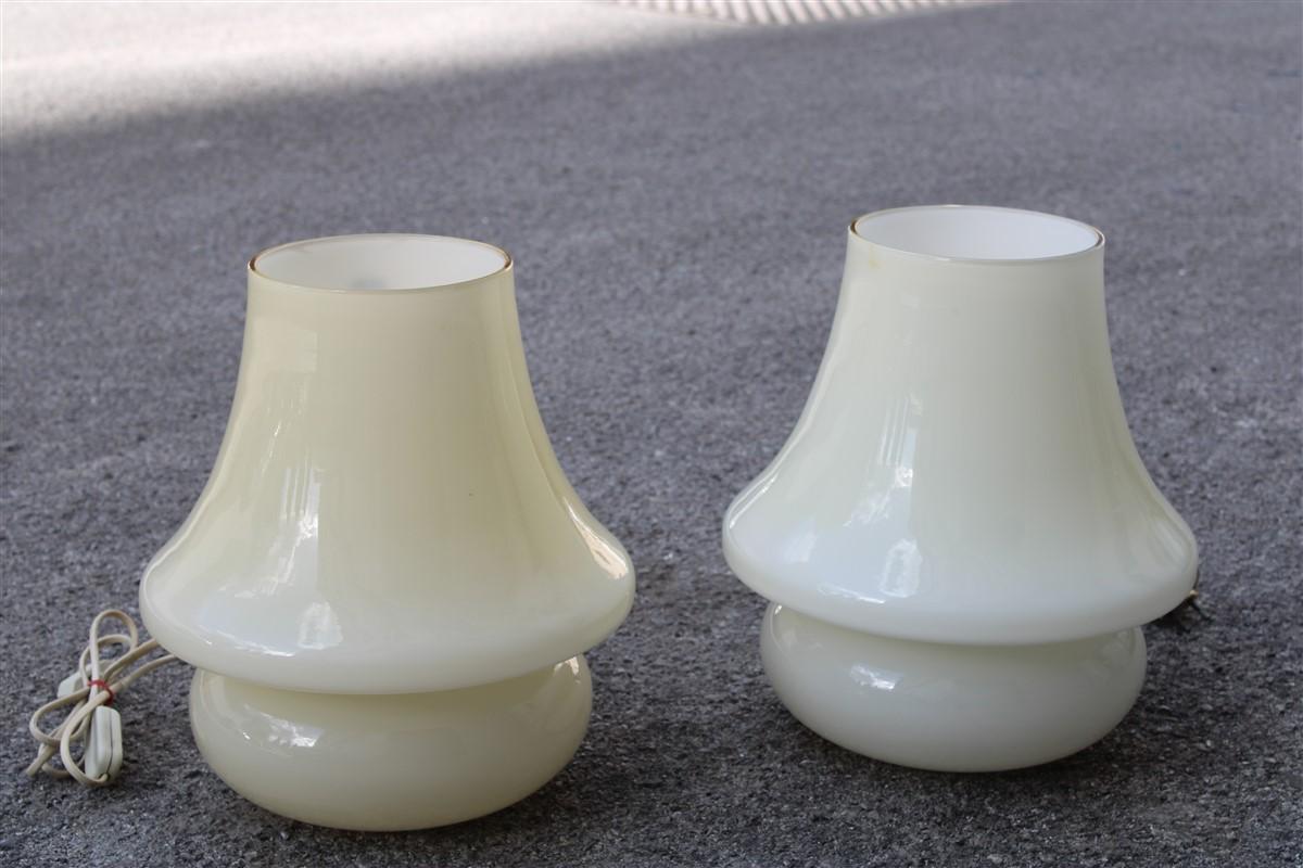 Mushroom Table Lamps in Murano glass Venini Style Design 1970s For Sale 2