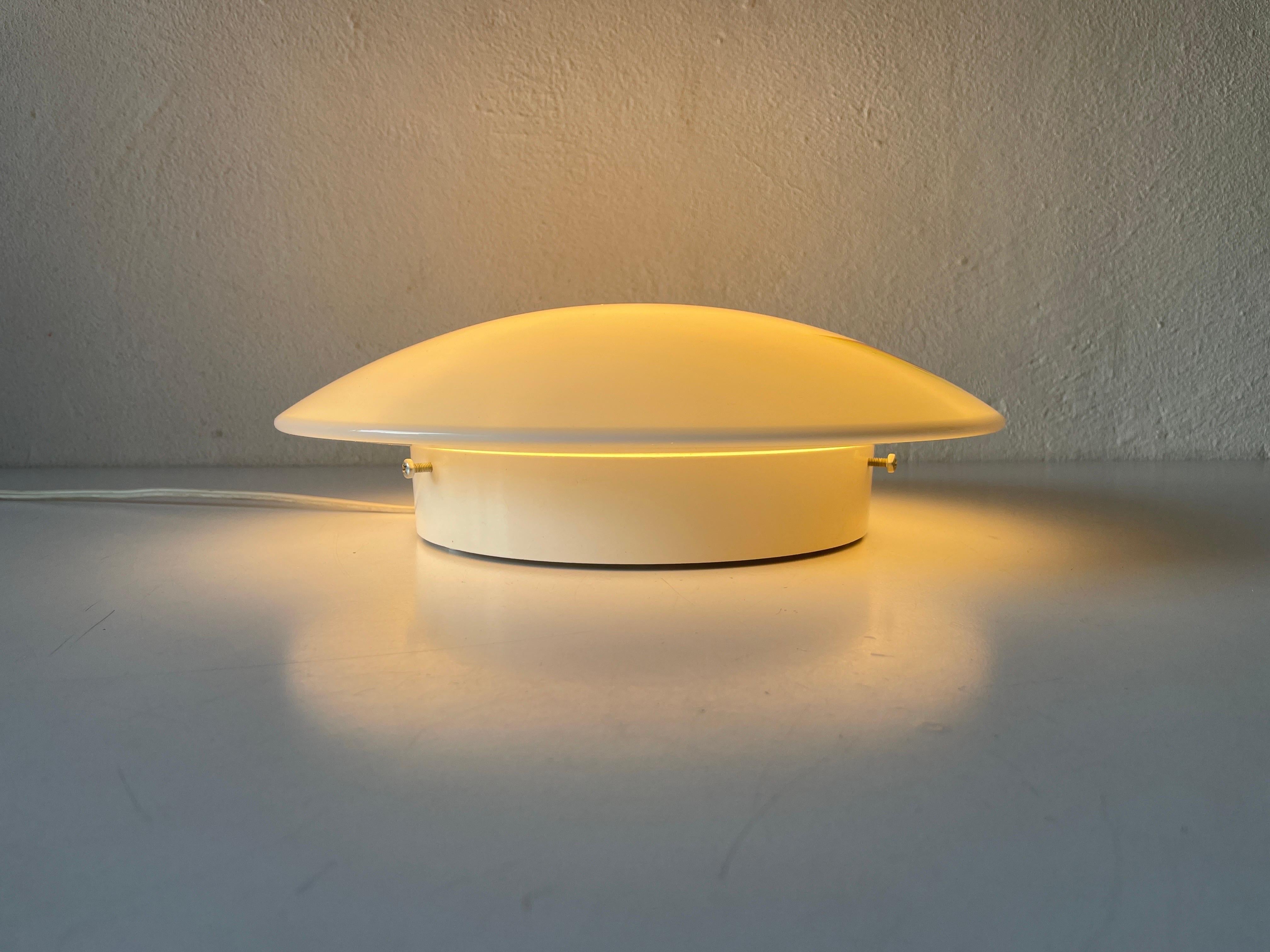 Mushroom White Glass Flush Mount or Wall Lamp by Peill Putzler, 1960s, Germany For Sale 5