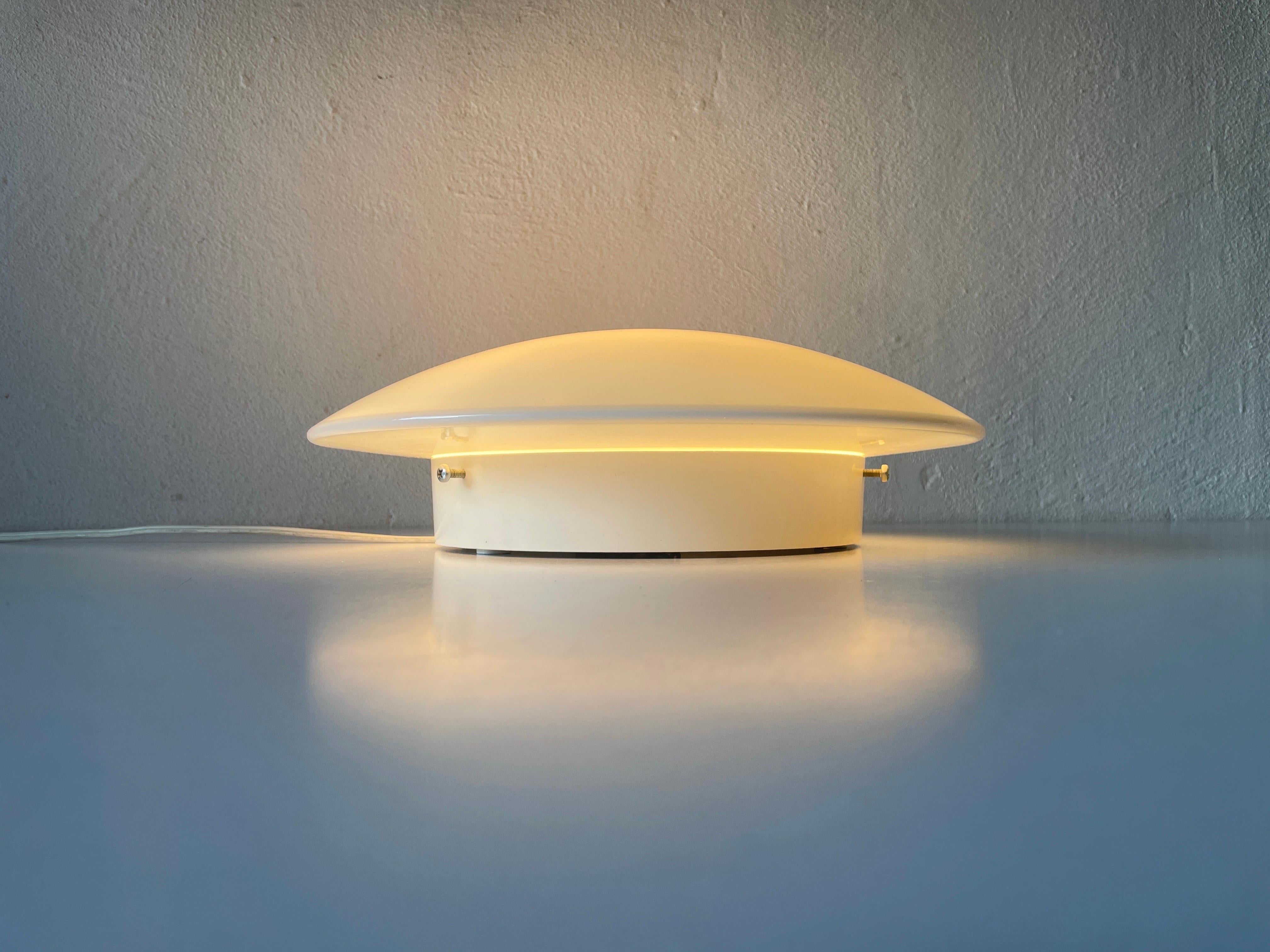 Mushroom White Glass Flush Mount or Wall Lamp by Peill Putzler, 1960s, Germany For Sale 3