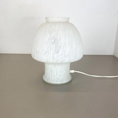 "Mushroom" white Glass Table Desktop Light Made by Hustadt Lights, Germany, 1970
