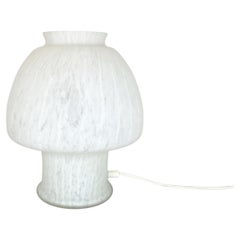 "Mushroom" white Glass Table Desktop Light Made by Hustadt Lights, Germany, 1970