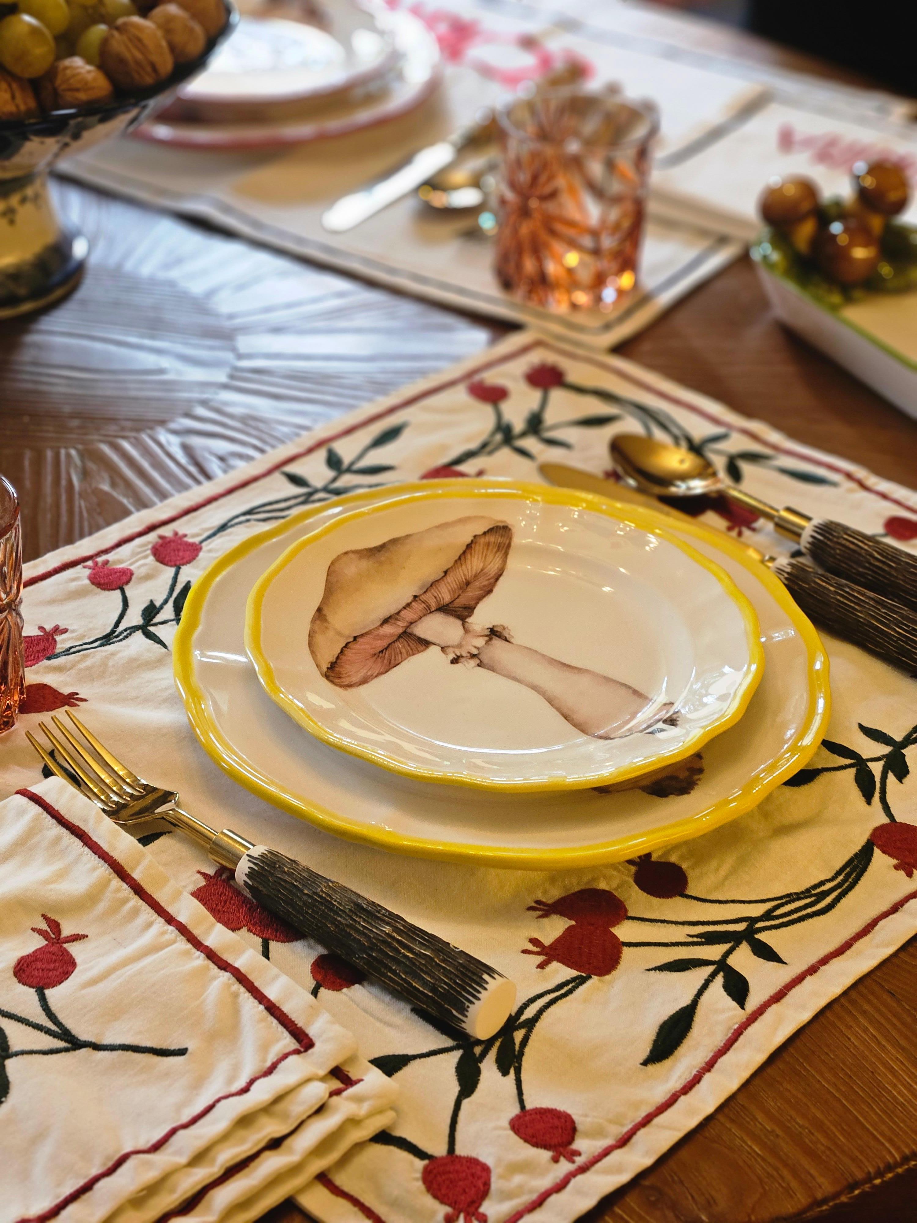 italien Assiette à champignons, fabriquée en Italie en vente