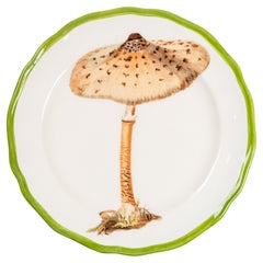 Plato Llano de Cerámica Champiñón, Made in Italy