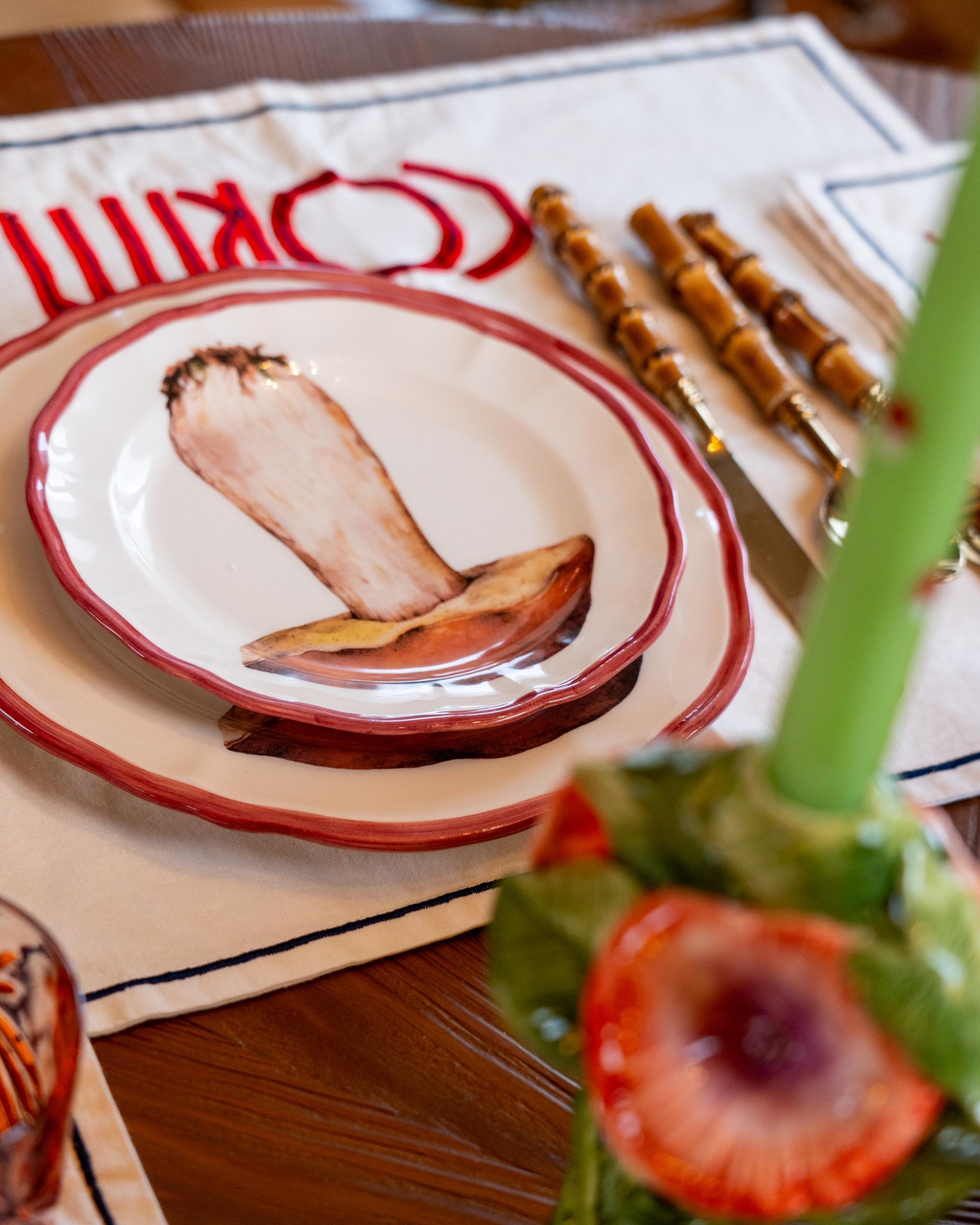 italien Assiette à champignons, fabriquée en Italie en vente