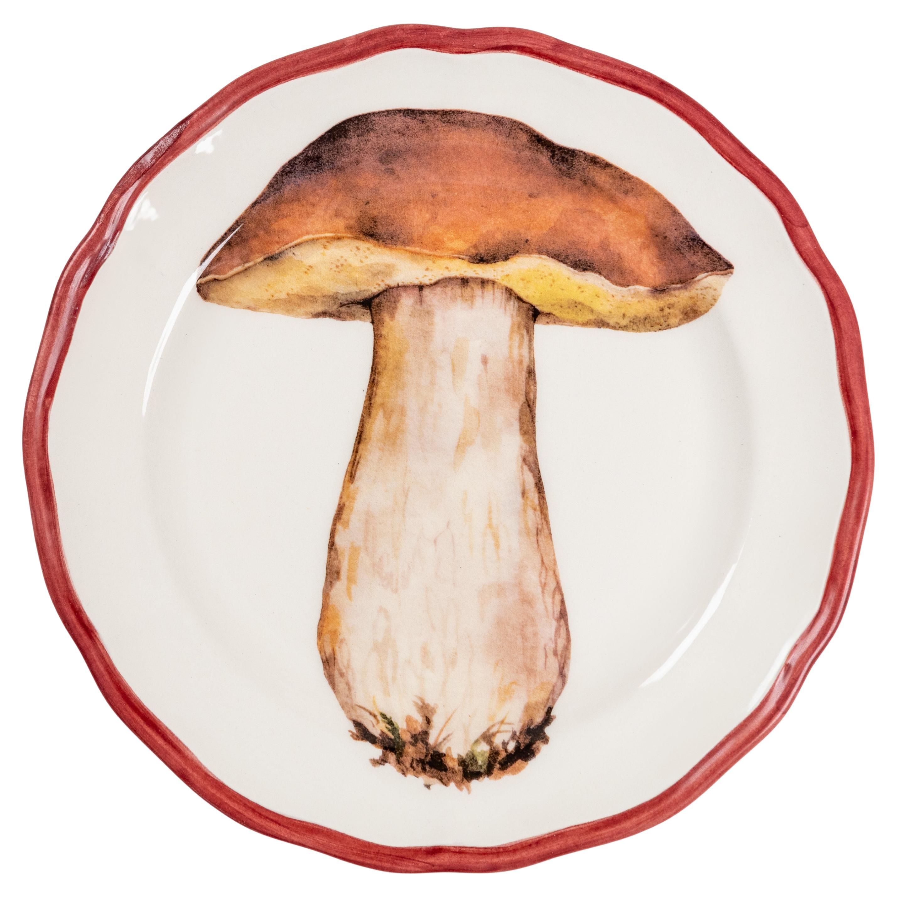 Assiette à champignons, fabriquée en Italie