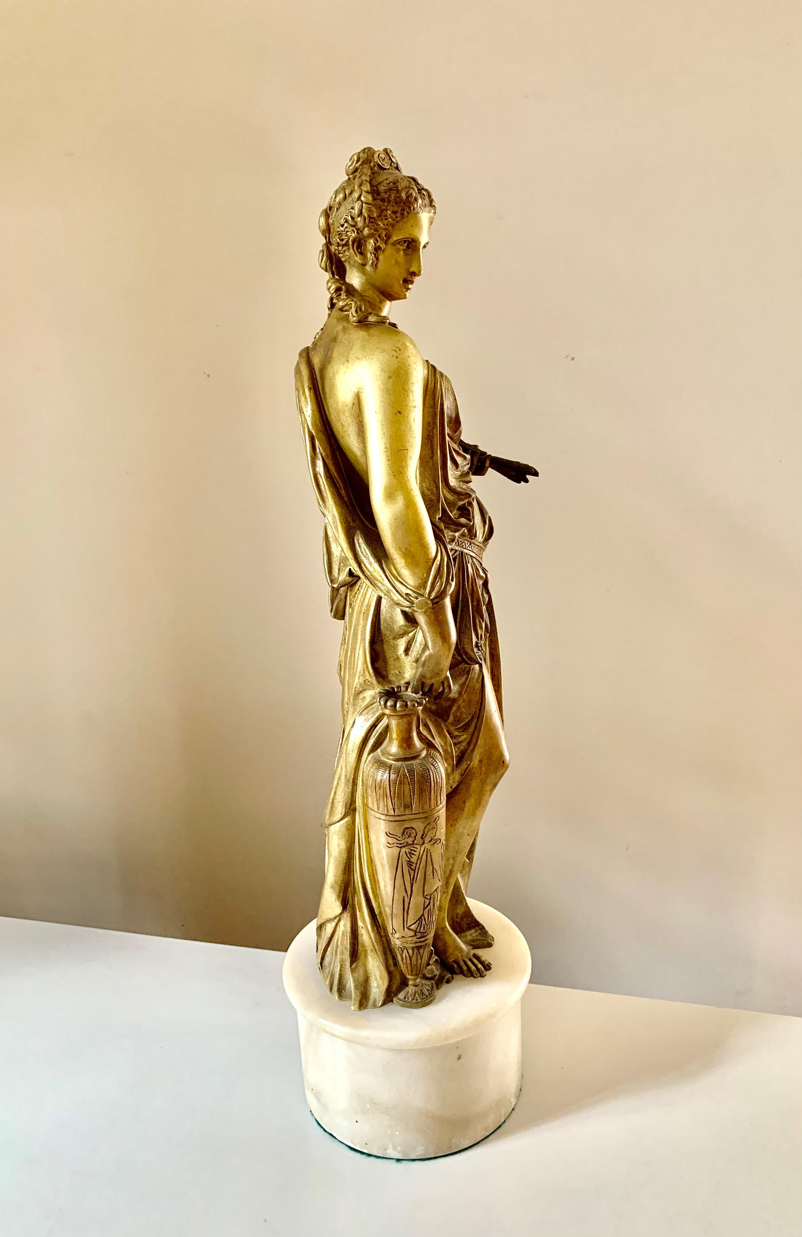 Music and Art, Pair Antique Gilt Bronze Grand Tour Sculptures, 19th Century In Good Condition For Sale In New York, NY