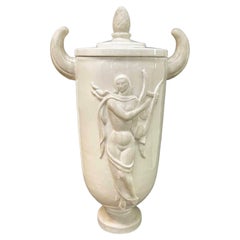 "Music and Dance", Large, Unique Art Deco Covered Urn by Wheeler Williams