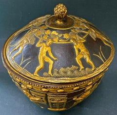 "Music and Wine, " Lidded Bronze Bowl w/ Greek & Renaissance Motifs, E F Caldwell