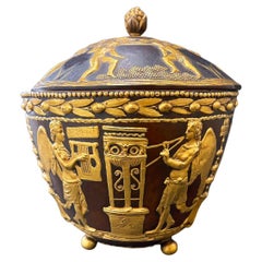 "Music and Wine," Lidded Bronze Bowl w/ Greek & Renaissance Motifs, E F Caldwell
