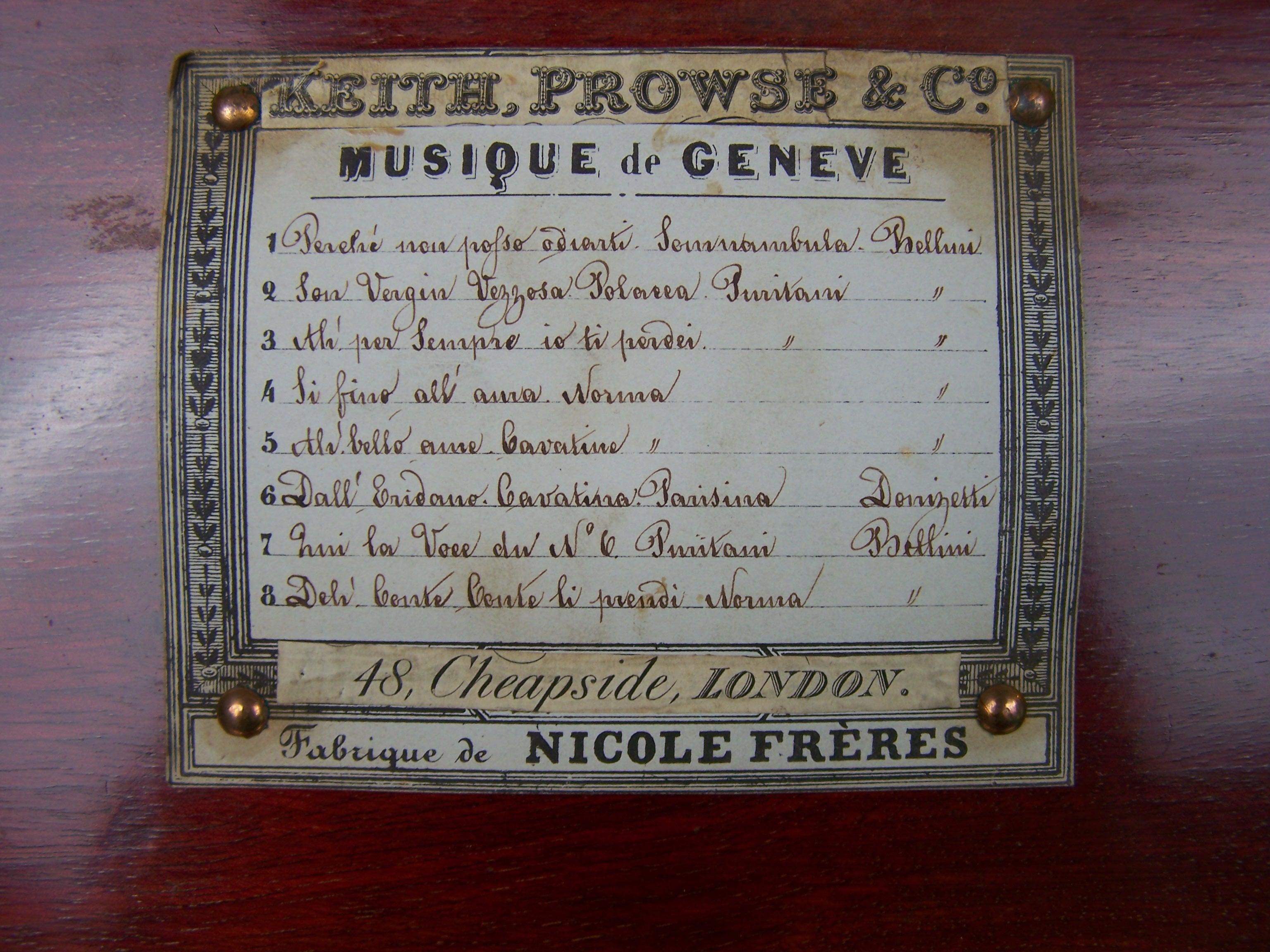 Ebanizzato Scatola musicale di Nicole Freres che interpreta Belini in vendita