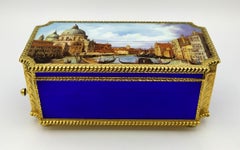 Music Box handpainted miniature with Swiss Mechanism by Maison Reuge Salimbeni