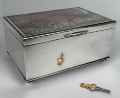 Silver Engraved Music Box Titled "Les Adieux de la Nourrice" after E. Aubry