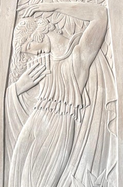 "Music, " Fabulous Plaster Maquette for Waldorf Astoria Hotel Elevator Door