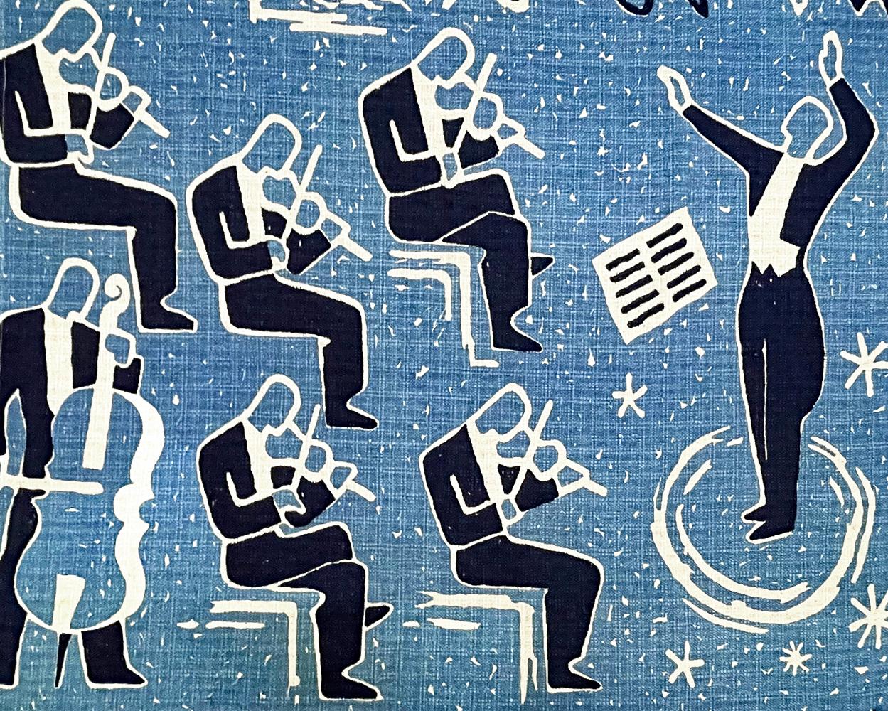 Rappresentando al meglio il Modernismo scandinavo, questo grande e rarissimo arazzo in lino raffigurante tre arti dello spettacolo - teatro, musica e danza - fu disegnato da Vicke Lindstrand e realizzato da Elsa Gullberg nel 1944 per il teatro