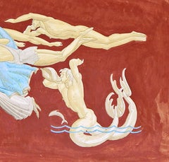 "Music with Conch and Lyre, " Study for White House Piano by Dunbar Beck, 1938