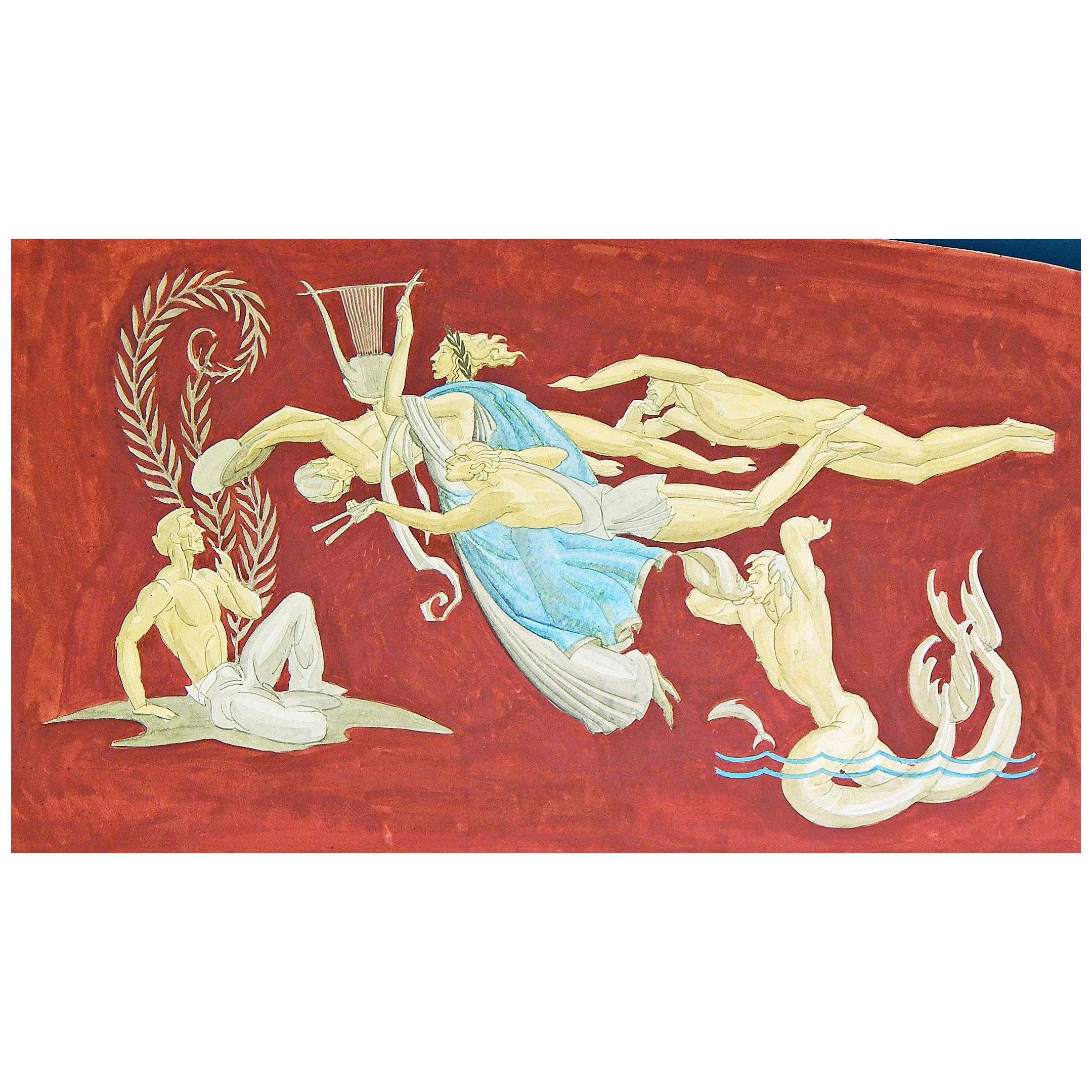 "Música con caracola y lira", Estudio para piano de la Casa Blanca de Dunbar Beck, 1938 en venta