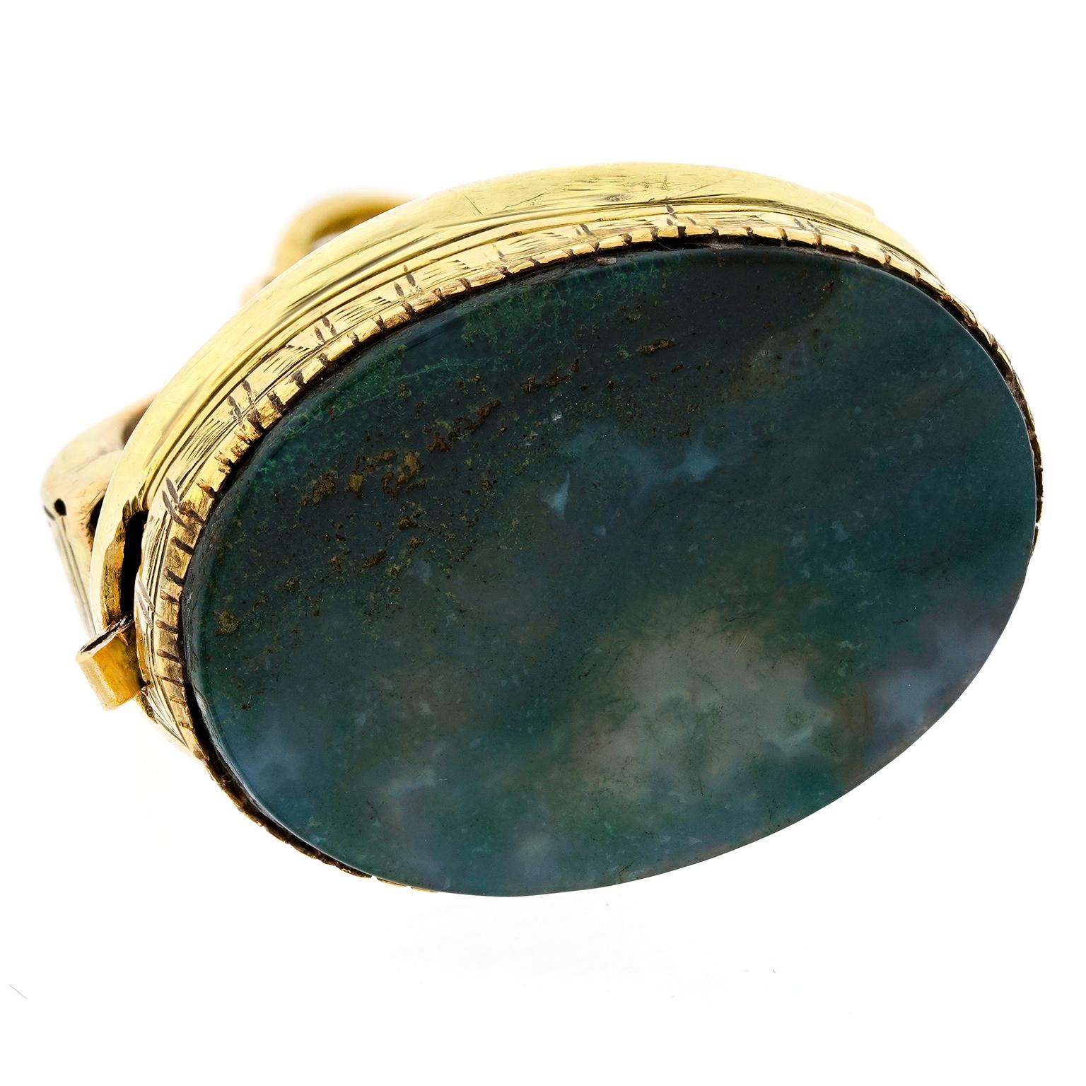 Cabochon Ciondolo musicale in agata 18k c1920s Francia in vendita