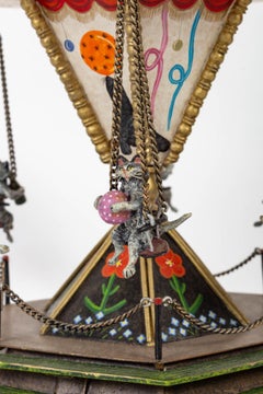 Musical Enameled Bronze Carousel, 19th Century.