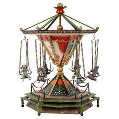 Musical Enameled Bronze Carousel, 19th Century.