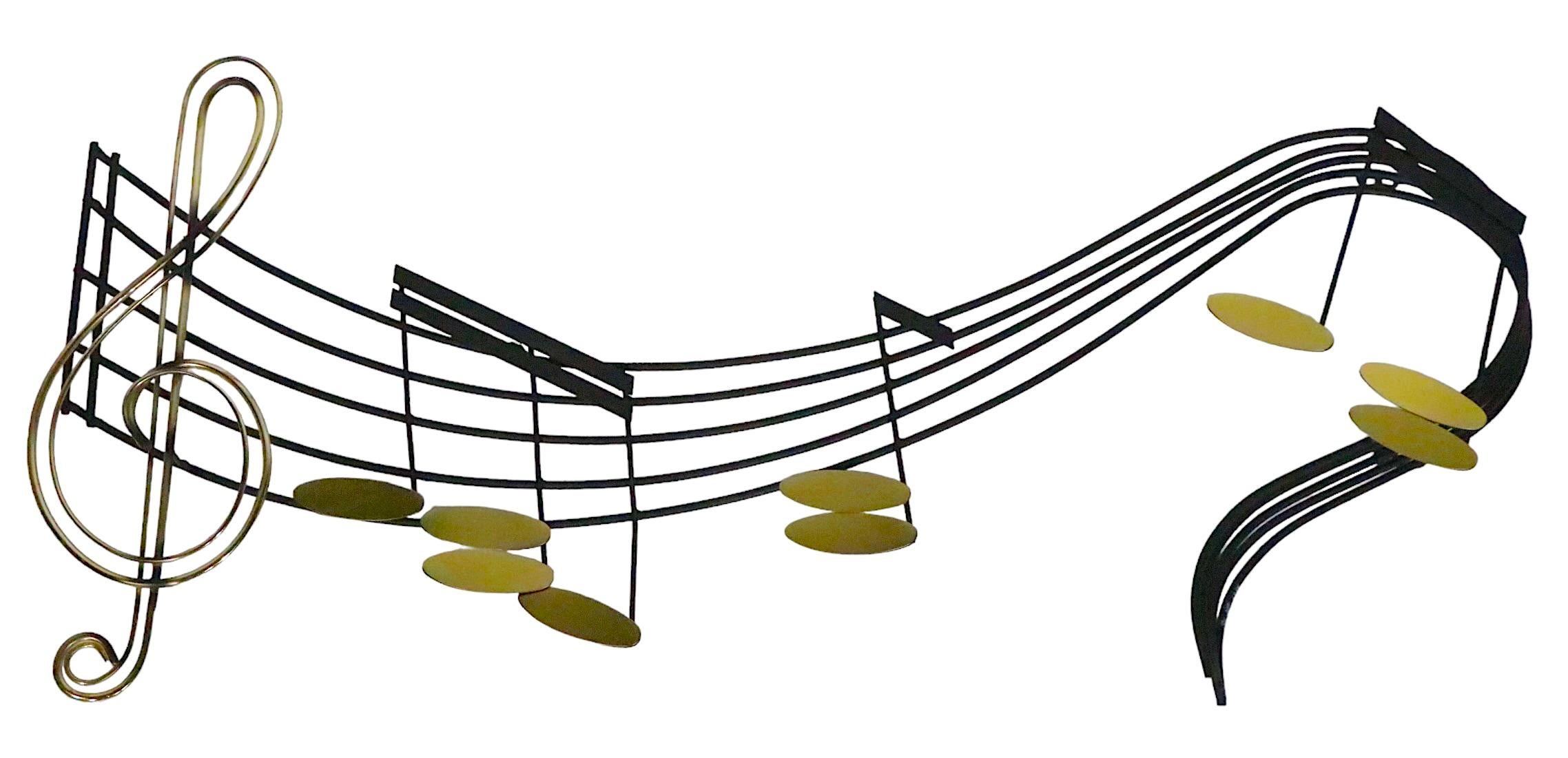 Musical Note Wall Sculpture by Jere Artisan House C 1990s For Sale 4