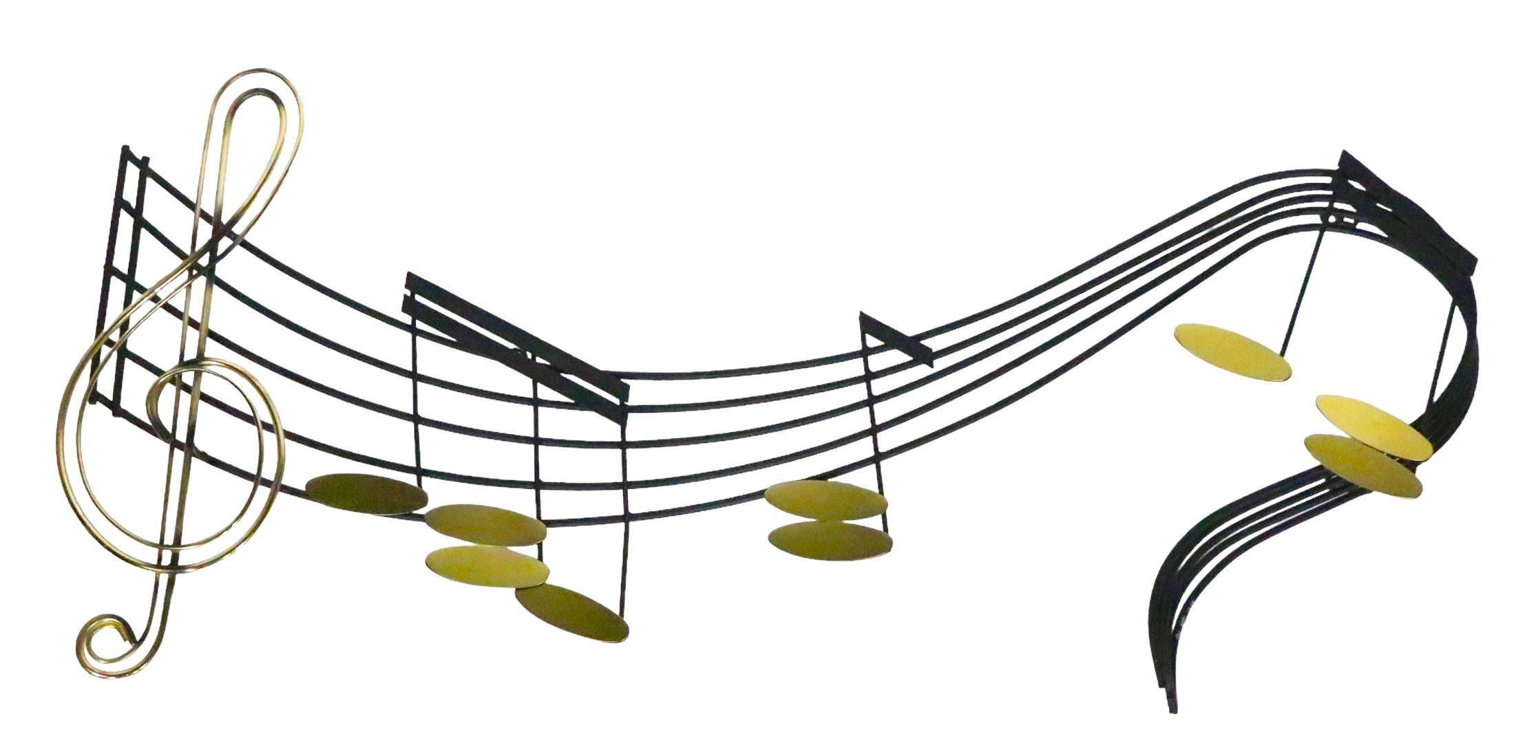 Musical Note Wall Sculpture by Jere Artisan House C 1990s For Sale 1