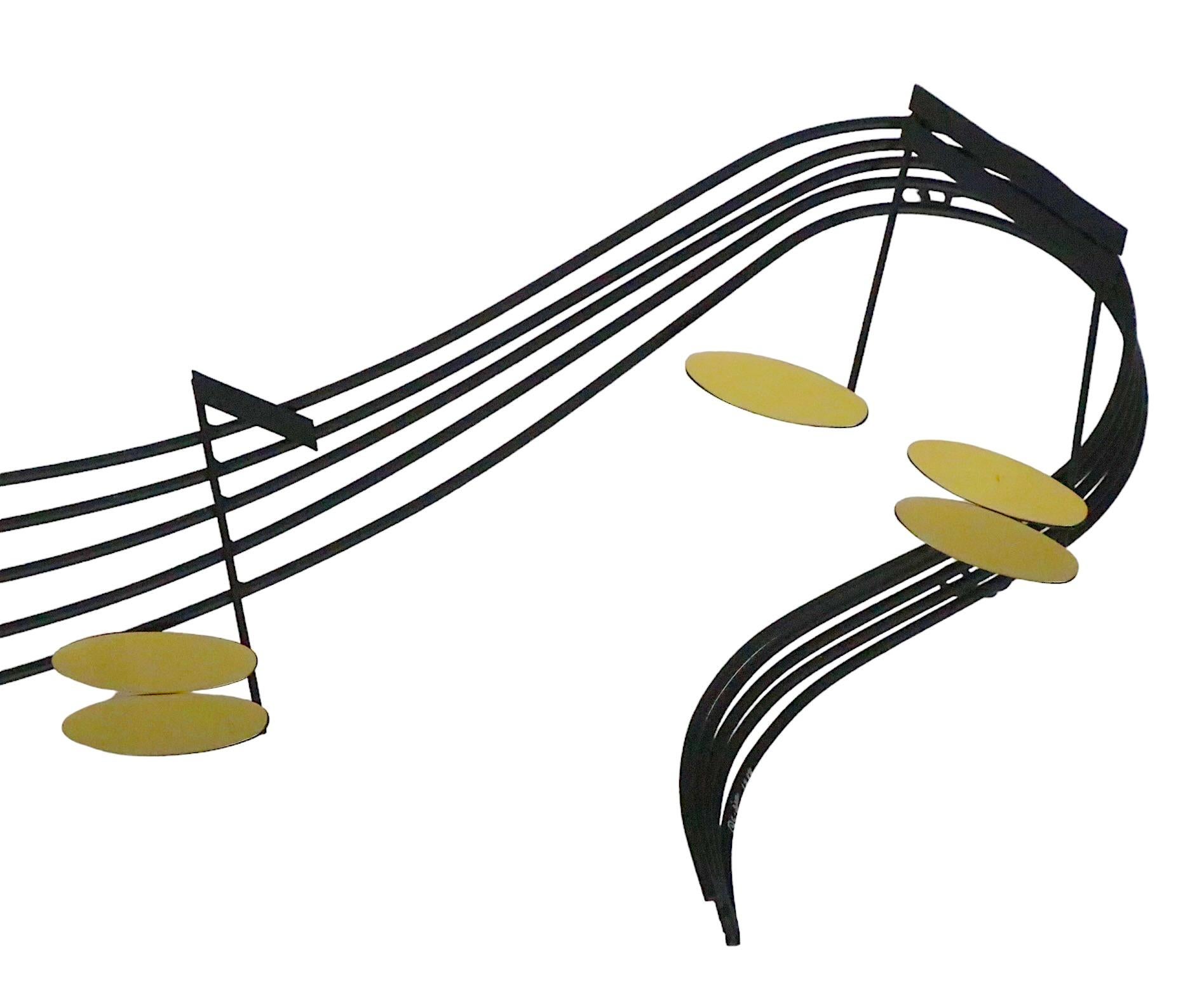 Musical Note Wall Sculpture by Jere Artisan House C 1990s For Sale 2