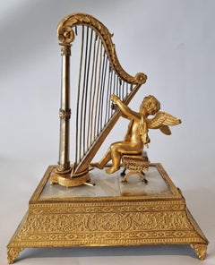 Musical Palais Royal Ring Stand and Jewellery Box, of Cupid with Harp