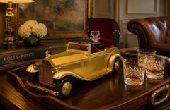 Luxury Musical Rolls-Royce Barware Set Antique Crystal Decanter & 4 Shot Glasses