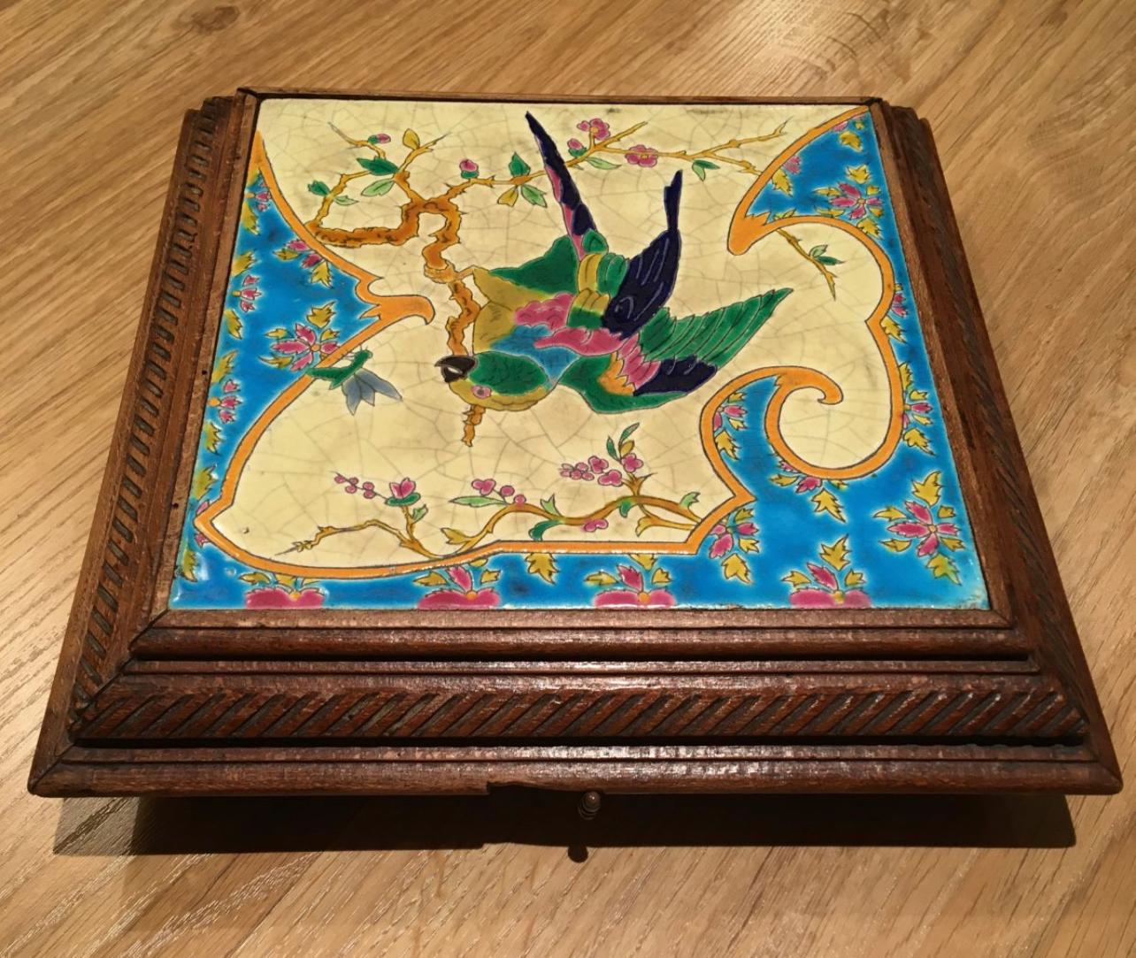 Porcelain Musical Trivet with Longwy Enamels, 20th Century For Sale