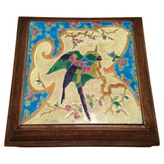 Musical Trivet with Longwy Enamels, 20th Century