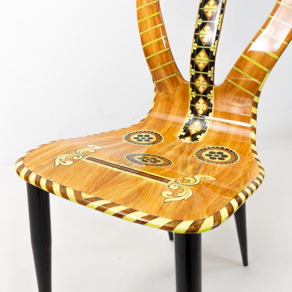 20th Century Italian Vintage Design “Musicale” Chair by Pierro Fornasetti, 1950s For Sale