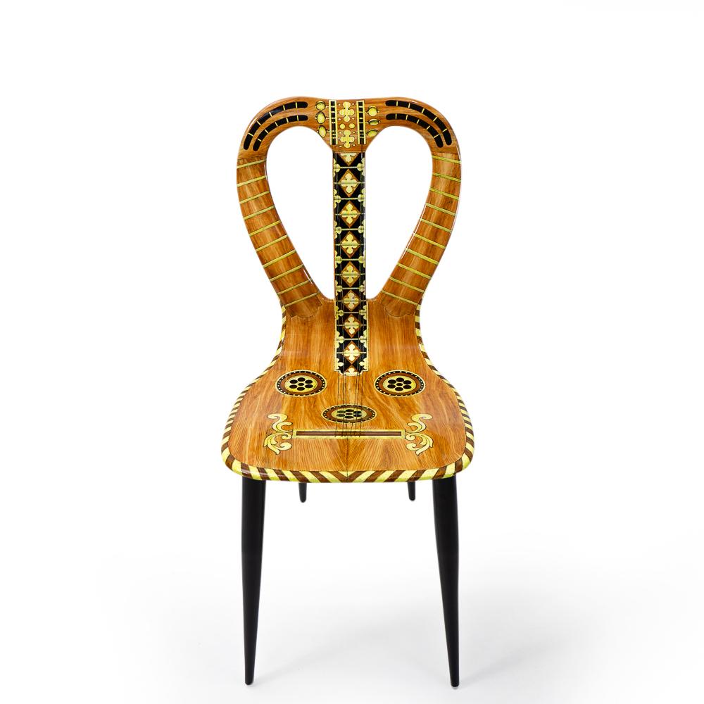 Italian Vintage Design “Musicale” Chair by Pierro Fornasetti, 1950s For Sale 1