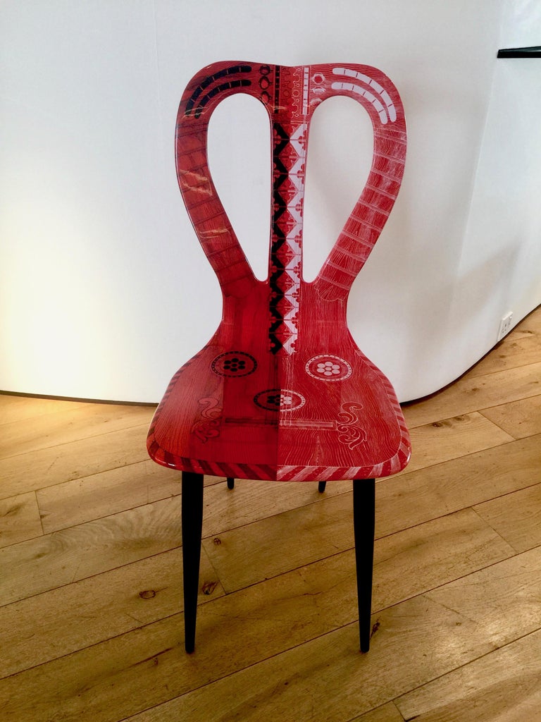 Musicale' 'Guitar' Chair, by Fornasetti at 1stDibs guitar chairs