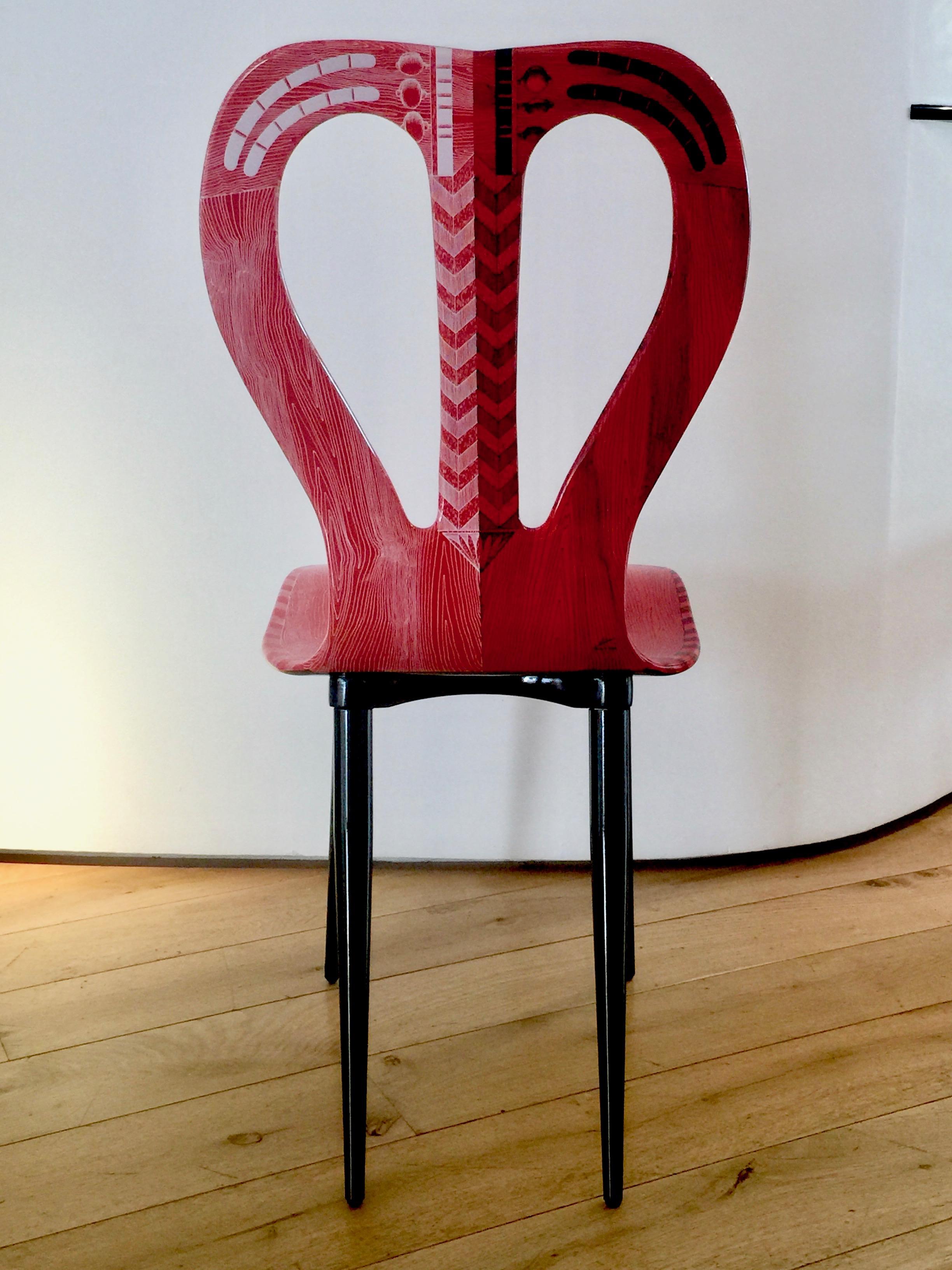 Italian Musicale' 'Guitar' Chair, by Fornasetti