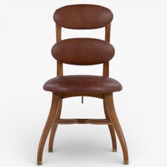 'Musician's chair' with frame in patinated oak by Vilhelm Lauritzen