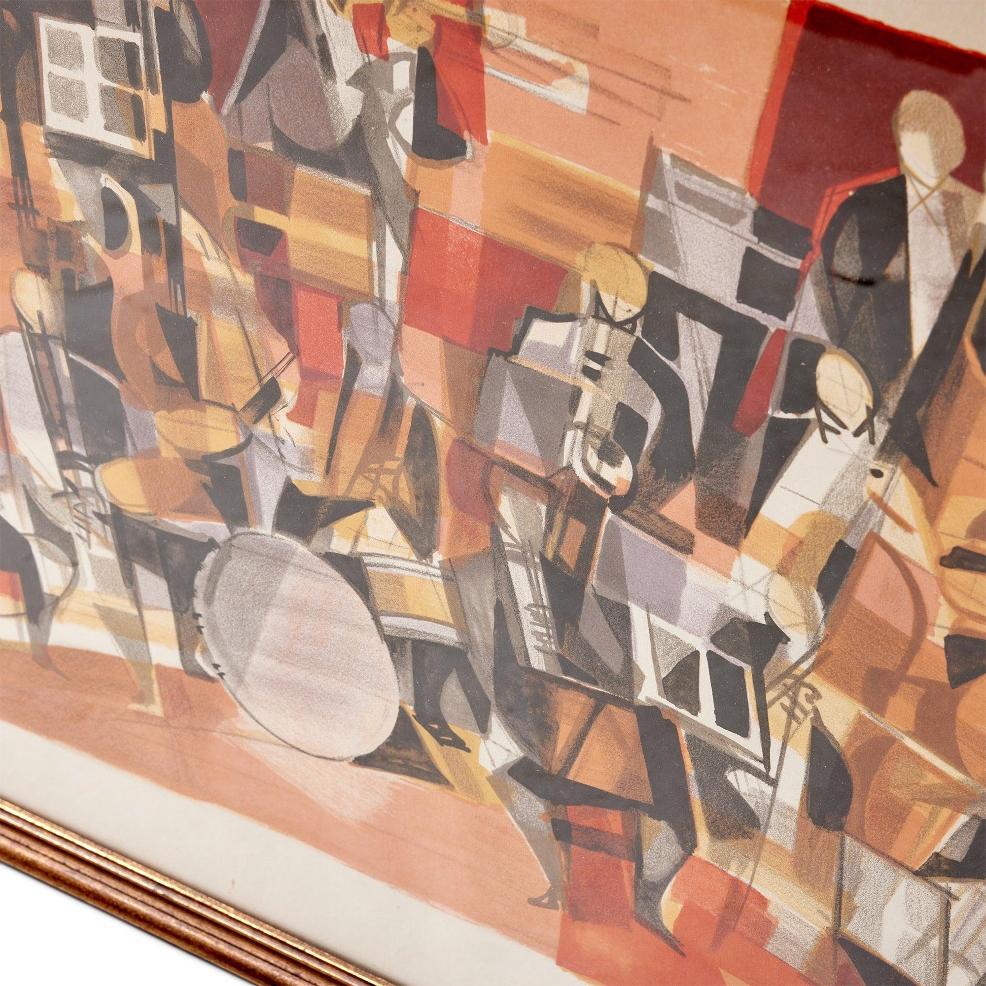 Une lithographie encadrée, signée dans le coin inférieur droit.