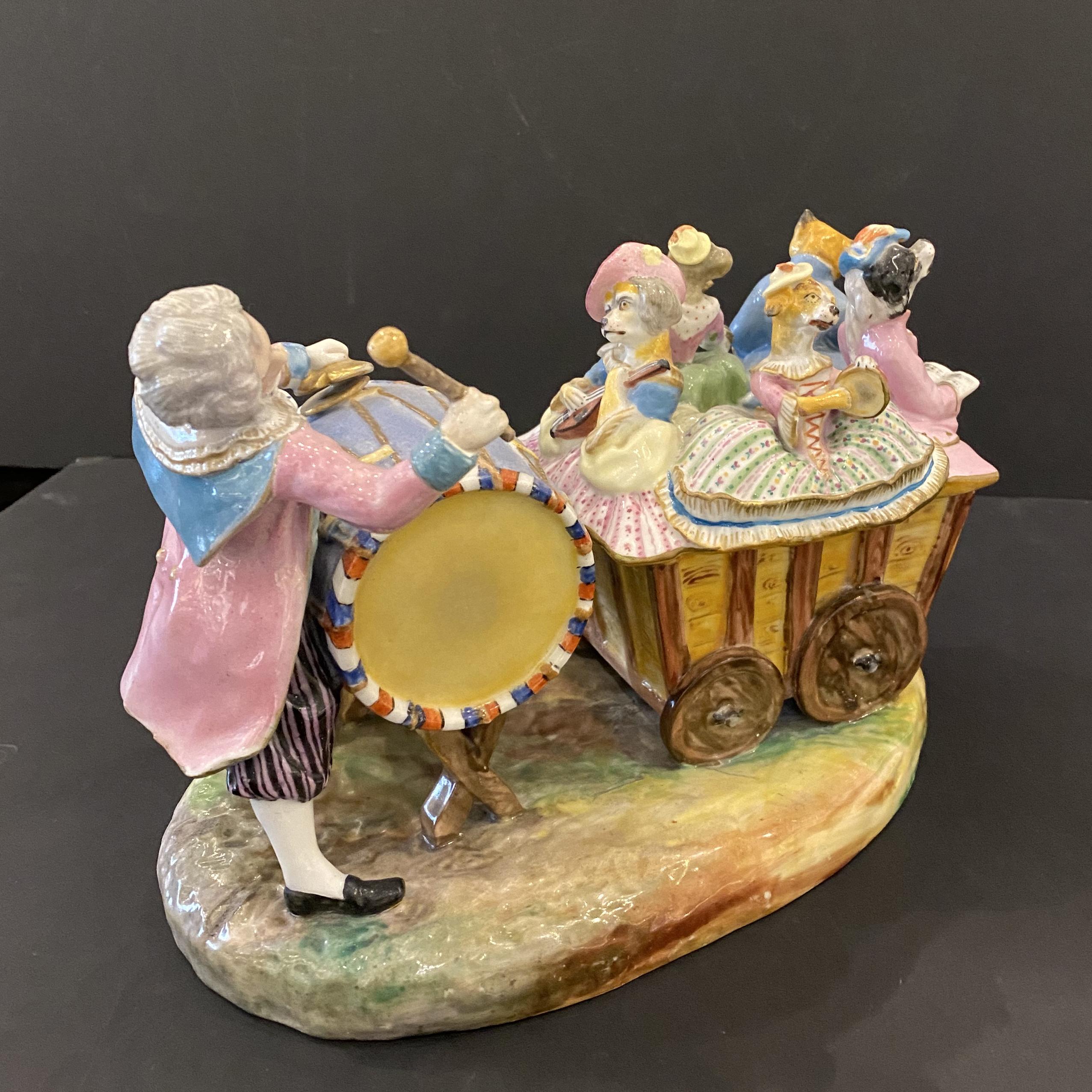 Hand-Painted Musicians of Jacob Petit Scenes from Parisian Life, 19th Century For Sale