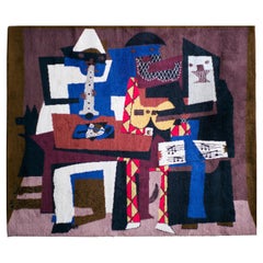 "Musicus con Mascaras", Large Wool Tapestry after Pablo Picasso
