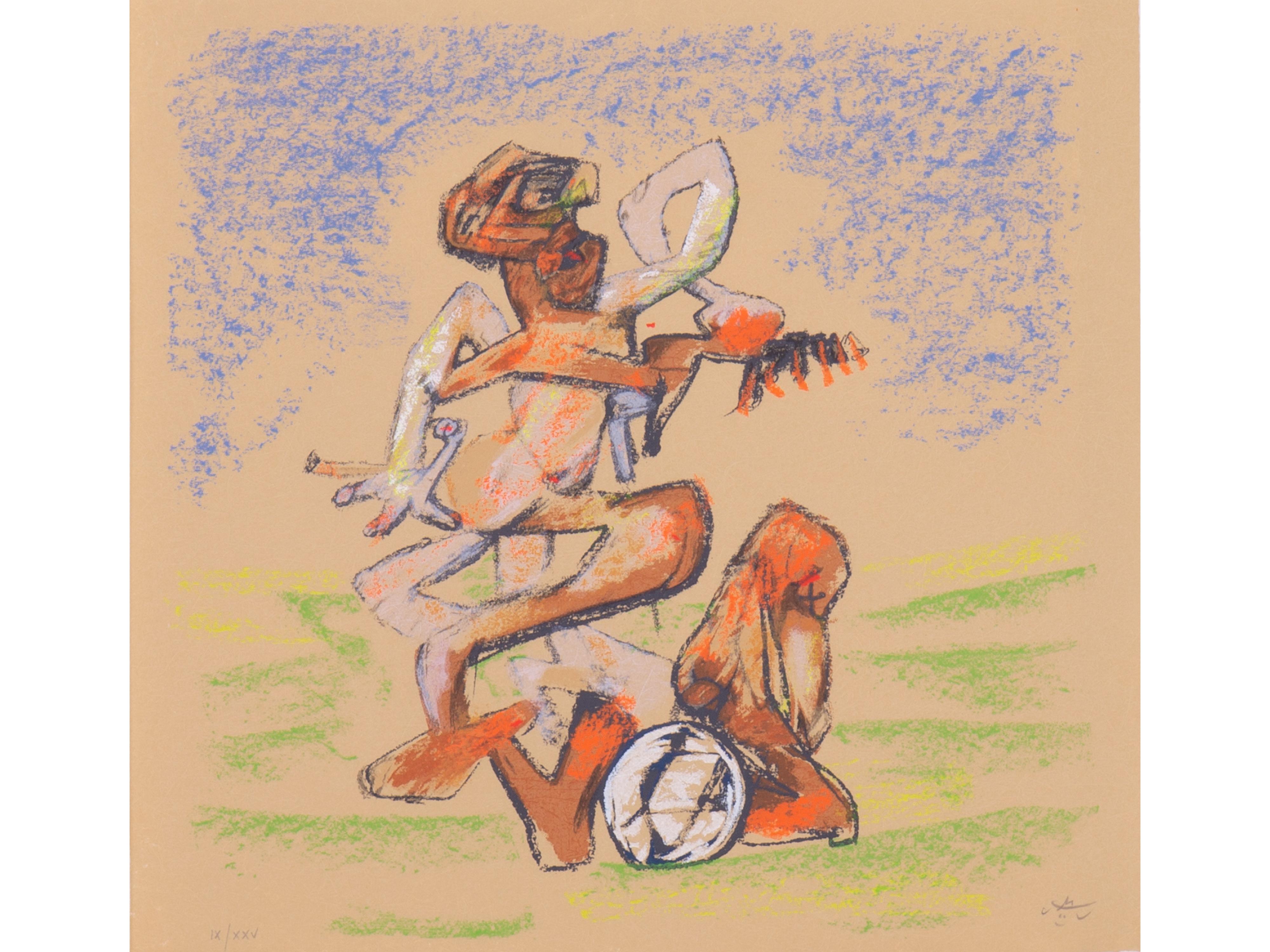 Fine XX secolo Libro d'artista Musik-Foot con 8 litografie di Roberto Matta in vendita