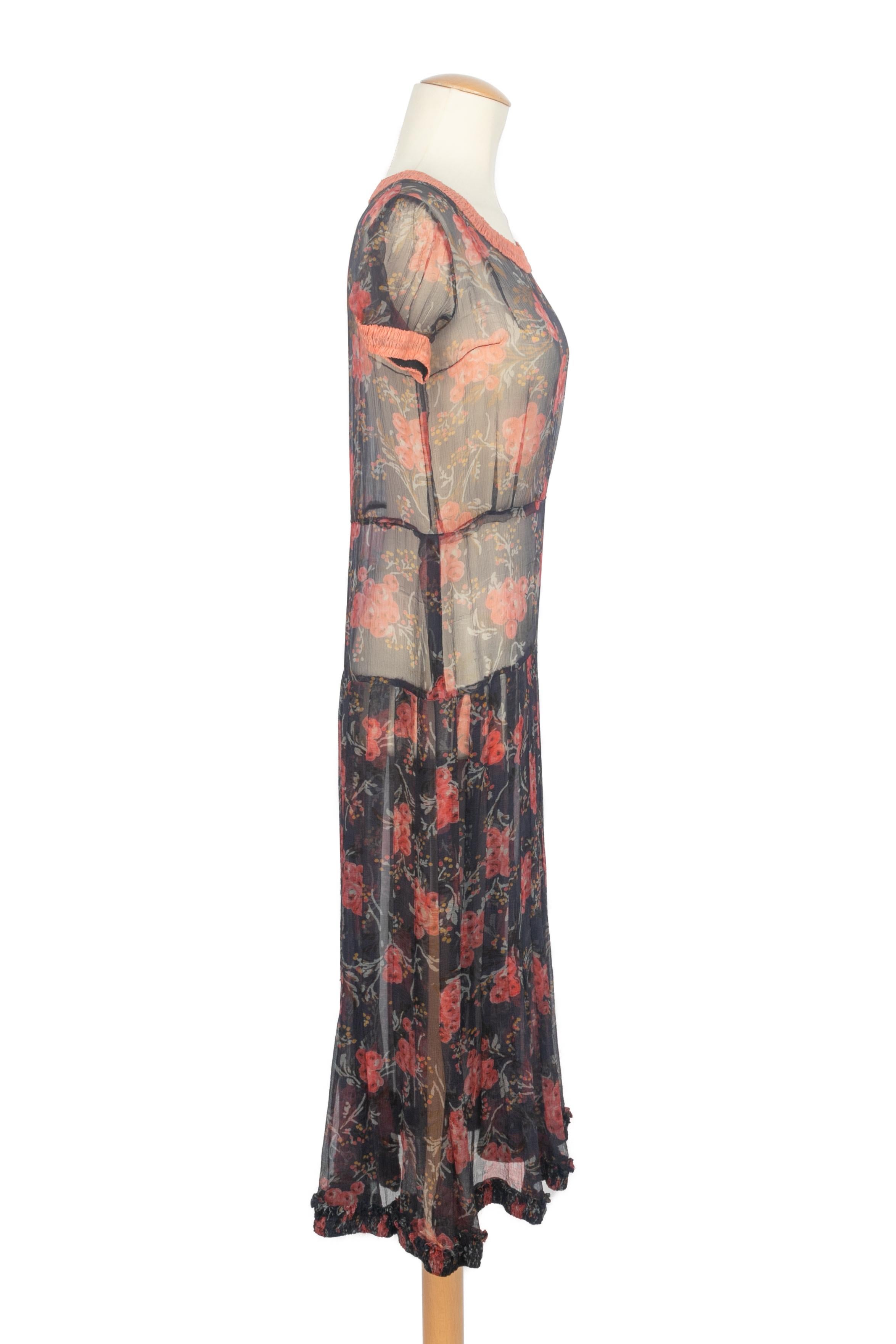 Musselin-Kleid 1920er Jahre (Grau) im Angebot