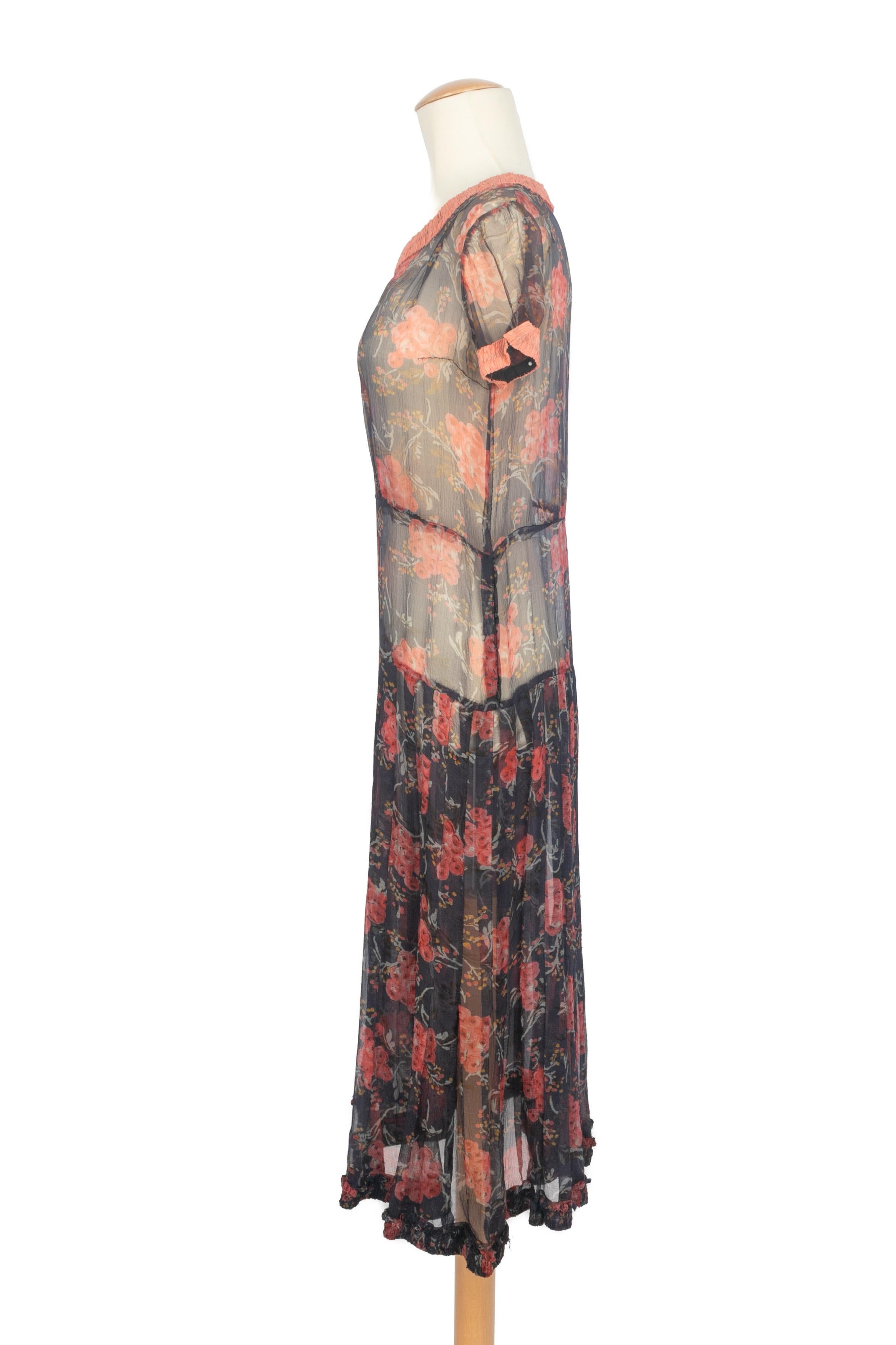 Musselin-Kleid 1920er Jahre Damen im Angebot
