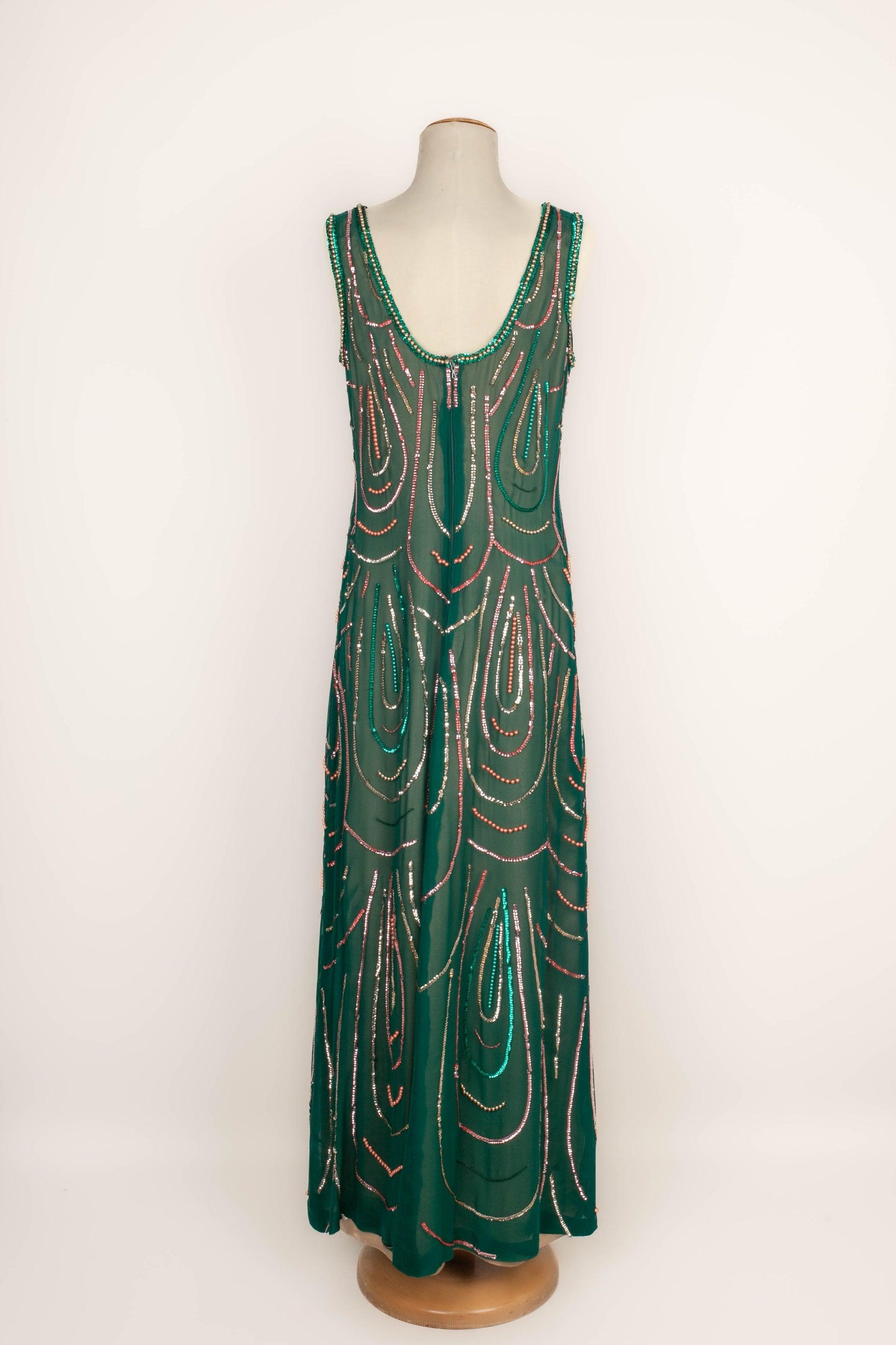 Vestido de muselina verde, 1960 Negro en venta