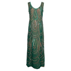 Grünes Muslin-Kleid aus Musselin, 1960