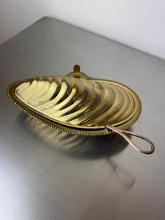 Mussel Shell Caviar Server, Bronze & Shell, Mid-Century Italy, 1970s